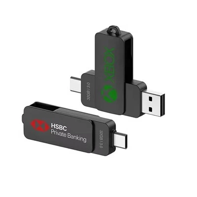 Dual-Interface-USB-Flash-Laufwerk aus Kunststoff mit Drehgelenk